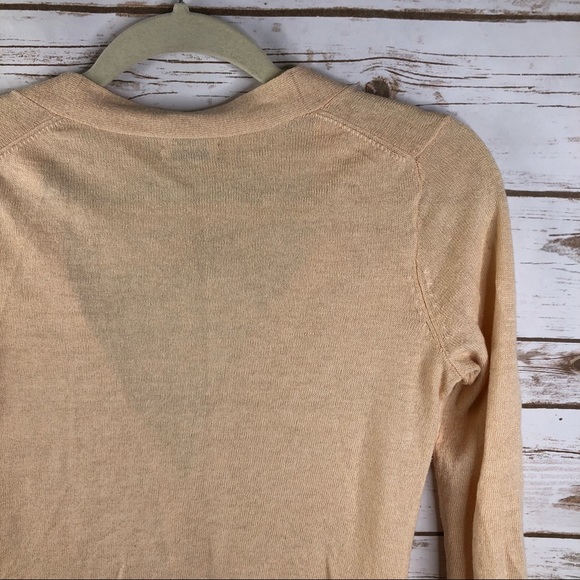 Wallace cream linen blend button up vneck cardigan - Picture 7 of 8